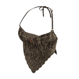 leopard Halter top Brown