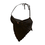 leopard Halter top Dark Brown