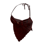 leopard Halter top Dark red