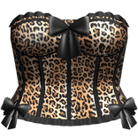 Leopard Print Corset Y2K Black Bow 2000s Scene 