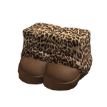 Leopard Print Gyaru Y2K Fluffy Boots w Leg Warmers