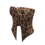 Leopard Print Slit Gyaru Top