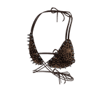 Leopard Spiked Crop Top