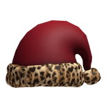 Leopard Y2K Santa Hat