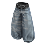 Light Blue Baggy Skater Zebra Denim