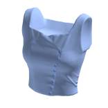 Light blue button crop top