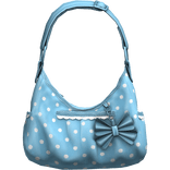 Light Blue Coquette Polka Dot Bow Shoulder Bag