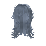 light blue cute messy anime hair w/ bangs