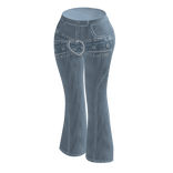 Light Blue Heart Flare Jeans