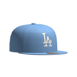 Light Blue LA Baseball Fitted Cap