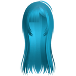 light blue long vampire hair w/ hime bangs