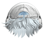 Light Blue Messy Hair w/ Headphones & Y2K Hat