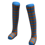 Light Blue Orange | Leg Warmers Thigh High Socks