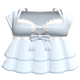 ♡꒰ light blue ruffled heart baby doll dress