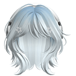 Light Blue Short Wolf Cut Hair with Headphones