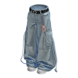 Light Blue Y2K Baggy Cargo Denim