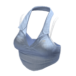 Light blue Y2K halter crop top