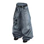 Light Blue Y2K Tribal Baggy Jeans
