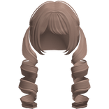 ♡ : light brown kawaii low curly long doll pigtail