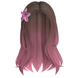 Light Brown Ombre Middle Parting Hair with Flower