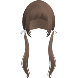 Light Brown Pigtails Bows Long W Bangs