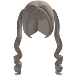 ♡ light brown soft curled pigtails with bangs