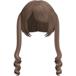 Light Brown Twin Swirly Curls W Bangs