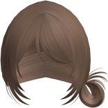 Light Brown Wispy Messy Side Bun W Bangs