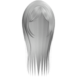 Light Grey Long Straight Hair W Curtain Bangs