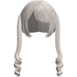 Light Grey Twin Swirly Curls W Bangs