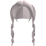 ♡ Light Pink Cutesy Kawaii Long Curly Pigtails