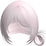 Light Pink Wispy Messy Side Bun W Bangs