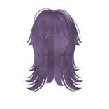light purple cute messy anime hair w/ bangs