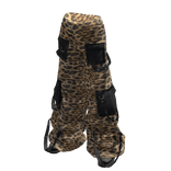 Light wash Cheetah ultra baggy Y2K cyber cargos