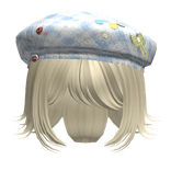 ♡ Light Yellow Short Hair & Igari Mori Kei Beret