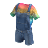 ✨ Lilo Rainbow Flowers Shirt and Overalls