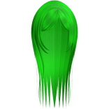 Lime Green Long Straight Hair W Curtain Bangs