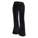 Limited Velour Lace Applique Pants | Navy