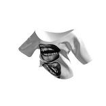 Lips Graphic Off-Shoulder Blouse