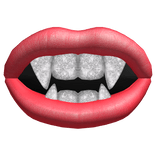 lips vampire fangs red