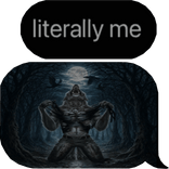 Literally me Alpha text and image
