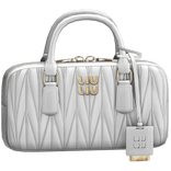 LIU White Woven Leather Handbag