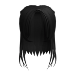 ✿ long black curtain bangs hair