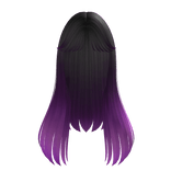 Long Black Hair with Purple