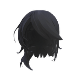 Long Blue to Black Side Swept Shaded Hair