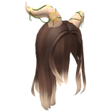 Long Brown Hair with Orange Horns