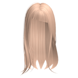 Long Chic Straight Hair w/ Slanted Bangs Blonde