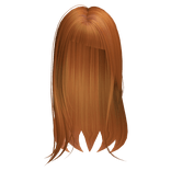 Long Chic Straight Hair w/ Slanted Bangs Ginger