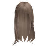 Long Chic Straight Hair w/ Slanted Bangs Milk Tea 