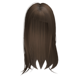 Long Chic Straight Hair w/ Slanted Bangs Pink